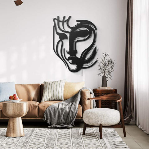 Abstract Face Metal Wall Art