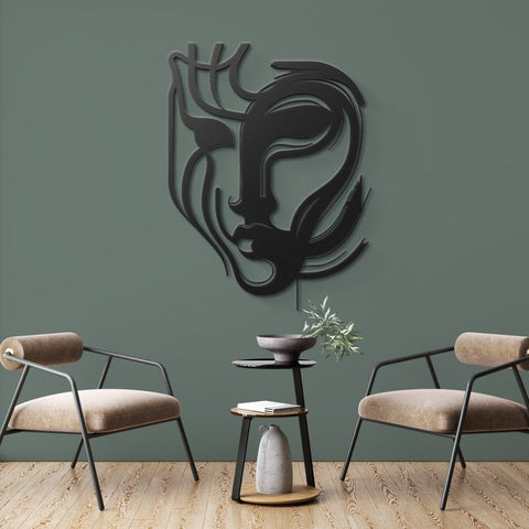 Abstract Face Metal Wall Art