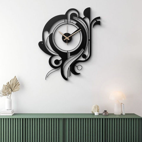 Art Deco Inspired Metal Wall Clock