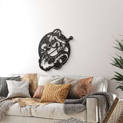 Astronaut Riding Rocket Metal Wall Art