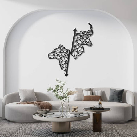 Crypto Bull and Bear Metal Wall Art