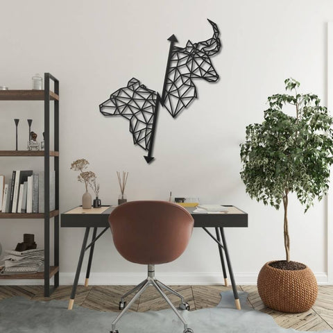 Crypto Bull and Bear Metal Wall Art