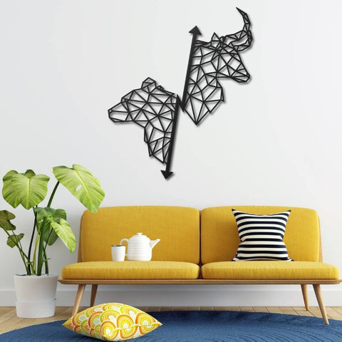 Crypto Bull and Bear Metal Wall Art