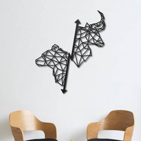 Crypto Bull and Bear Metal Wall Art