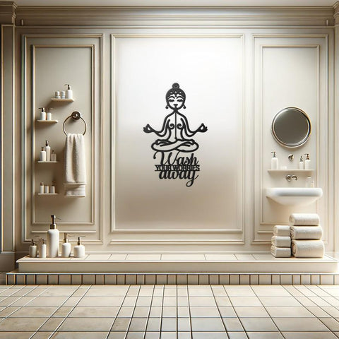 Wash Your Worries Away Bathroom Metal Wall Art