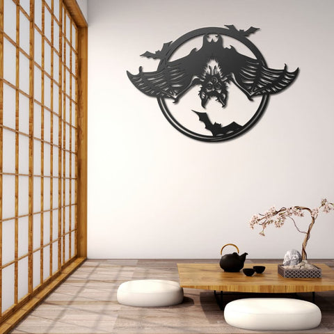 Gothic Bats Metal Wall Art