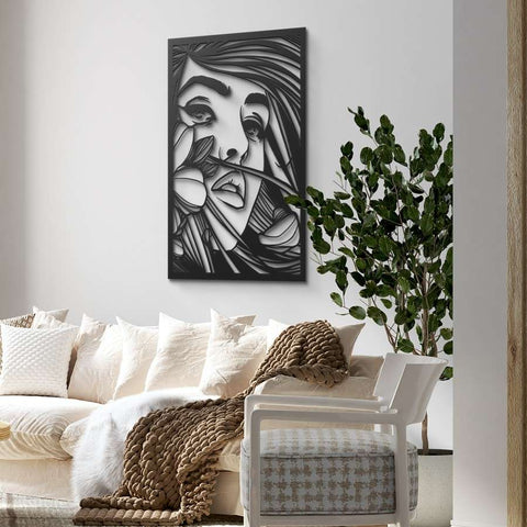 Beautiful Woman Face Metal Wall Art Decor