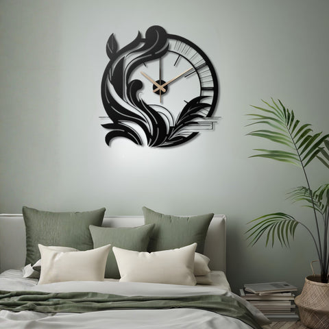 Art Nouveau Floral Metal Wall Clock