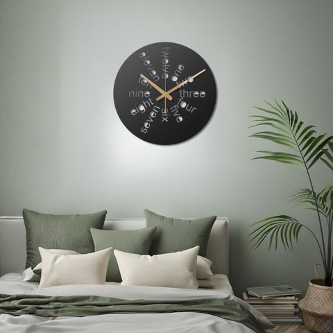 Black Metal Wall Clock