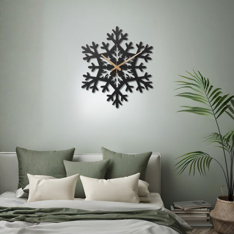 Christmas Snow Metal Wall Clock