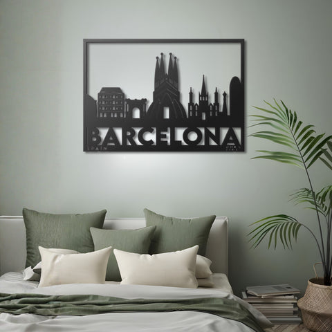 Barcelona City Metal Wall Art Decor