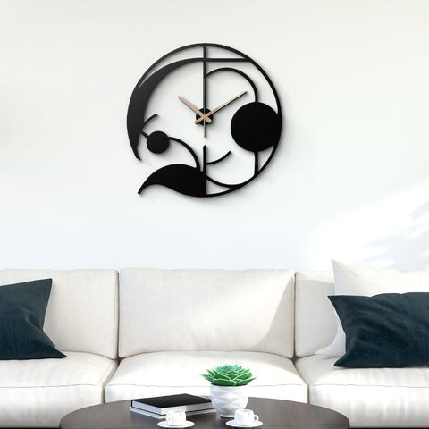 Black Artistic Design Metal Wall Clock