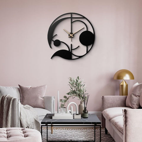 Black Artistic Design Metal Wall Clock