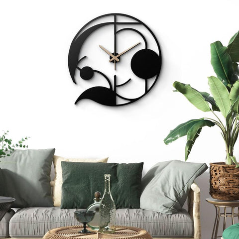 Black Artistic Design Metal Wall Clock