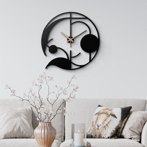 Black Artistic Design Metal Wall Clock