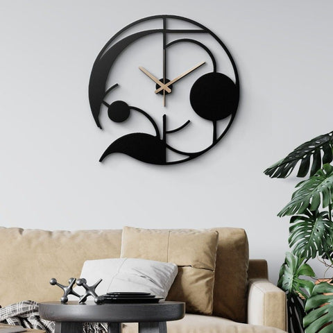 Black Artistic Design Metal Wall Clock
