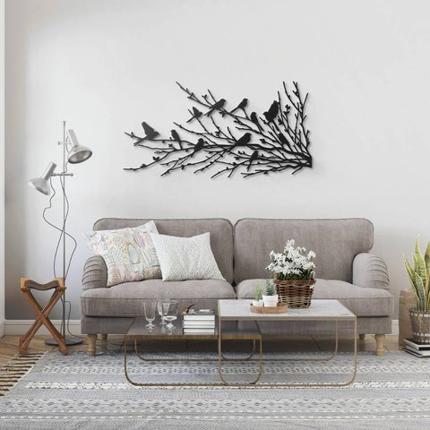 Black Birds in Nature Metal Wall Art