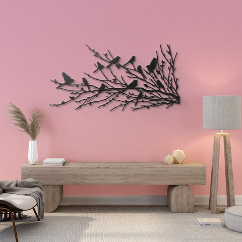 Black Birds in Nature Metal Wall Art