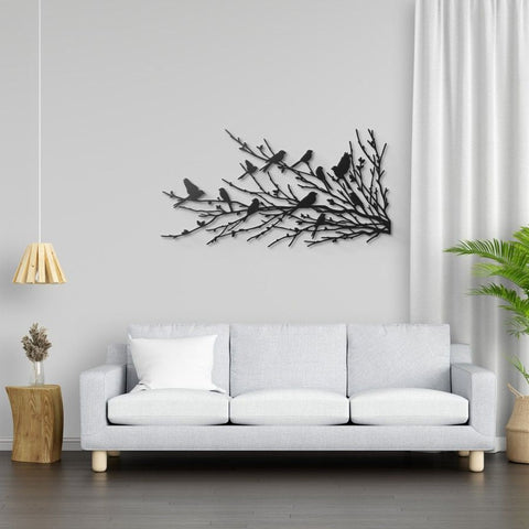 Black Birds in Nature Metal Wall Art