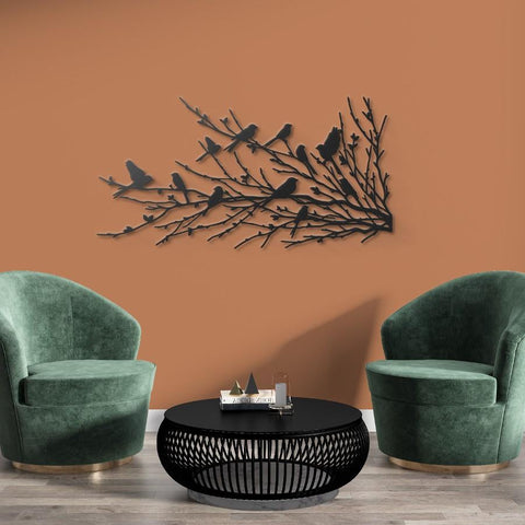Black Birds in Nature Metal Wall Art