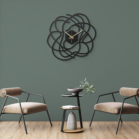 Big Minimalist Metal Wall Clock for Living Room