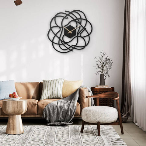 Big Minimalist Metal Wall Clock for Living Room