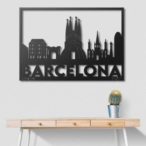 Barcelona City Metal Wall Art Decor