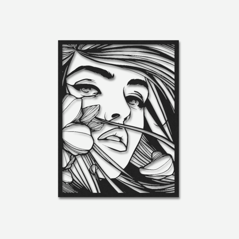 Beautiful Woman Face Metal Wall Art Decor
