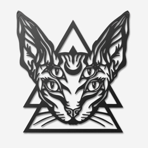 Gothic Sphynx Cat Metal Wall Art
