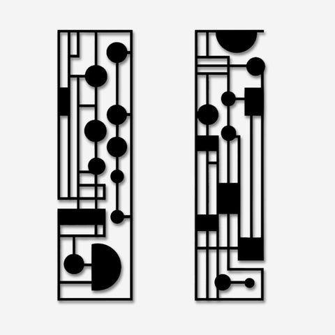 Lunar Mid Century Modern Metal Wall Art Set Of 2