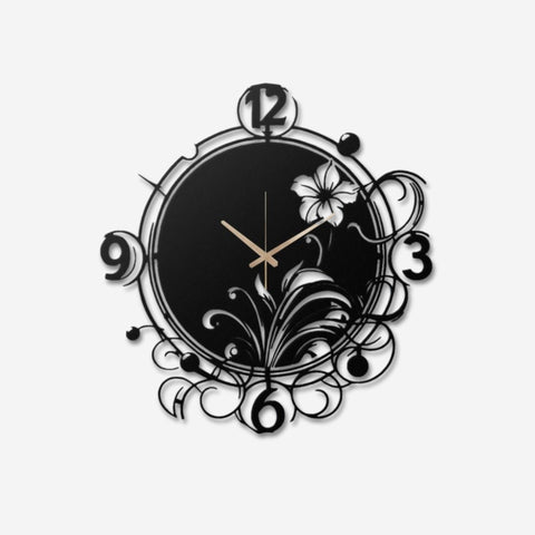 Oversized Floral Swirl Metal Wall Clock