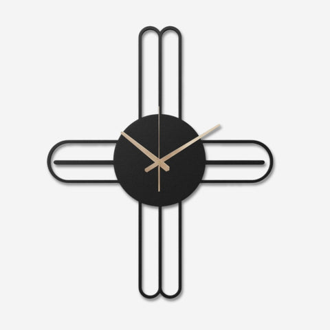 Modern Kitchen Black Metal Wall Clock Decor