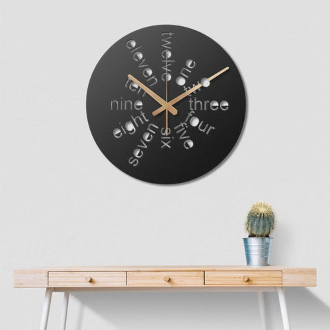 Black Metal Wall Clock