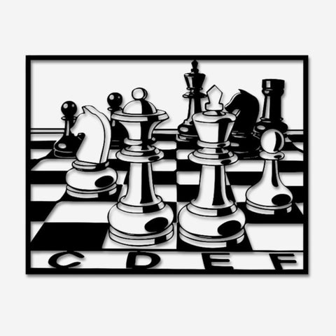 Chess Board Metal Wall Art Decor