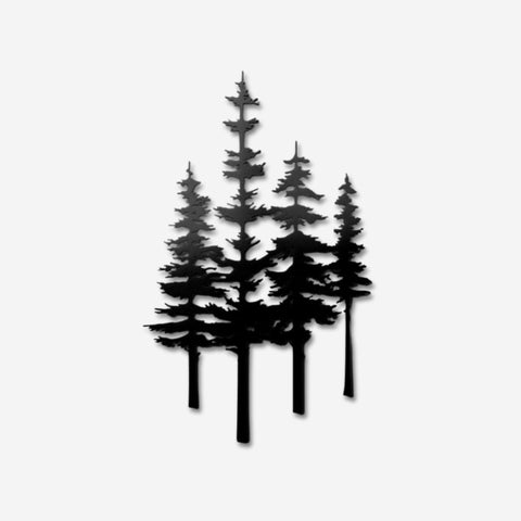A Family of Pine Trees Metal Wall Art