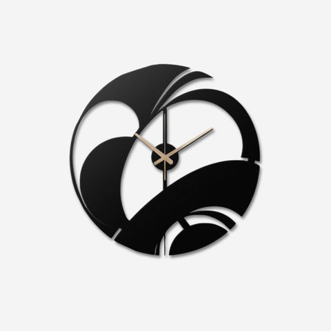 Modern Art Deco Metal Wall Clock