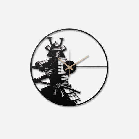 Samurai Warrior Metal Wall Clock