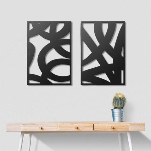 Abstract Style Mid Century Modern Metal Wall Art Decor