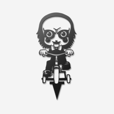 Bicycle Boy Metal Yard Art, Halloween Decor