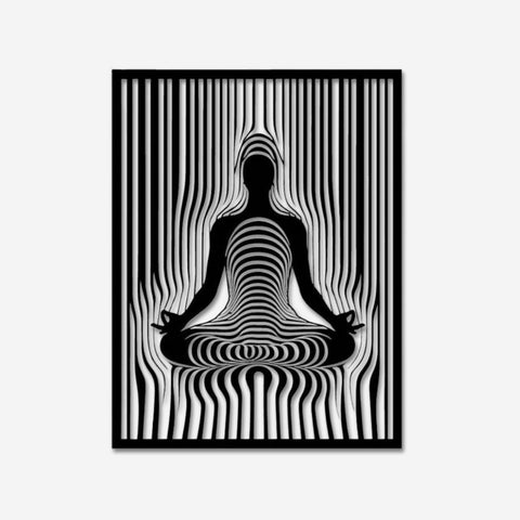 Woman Yoga Illusion Metal Wall Art