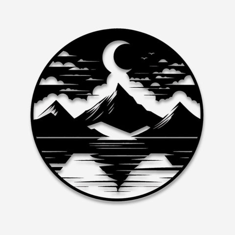 Mountain Lake Scenery Metal Wall Art