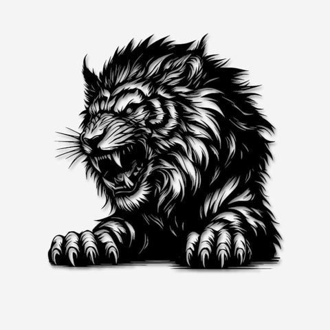 Ferocious Tiger Metal Wall Art