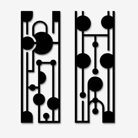 Elegant Mid Century Metal Wall Art Set Of 2