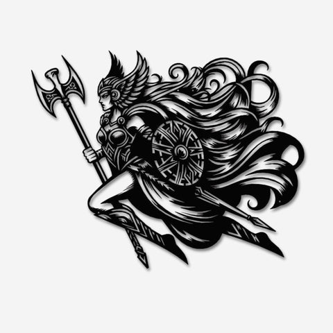 Valkyrie With Shield Metal Wall Art