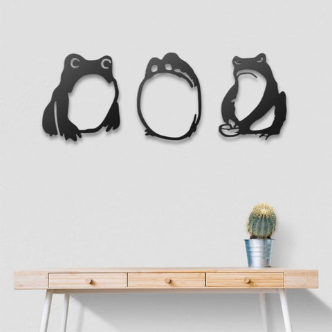 Japanese Frogs Metal Wall Art
