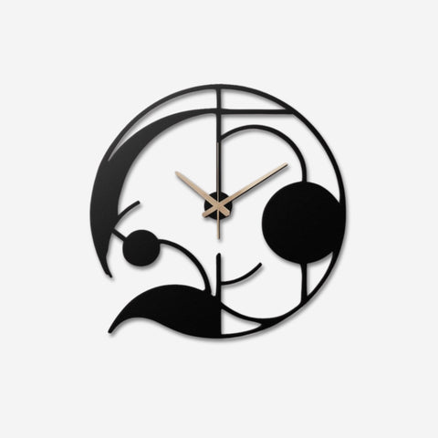 Black Artistic Design Metal Wall Clock