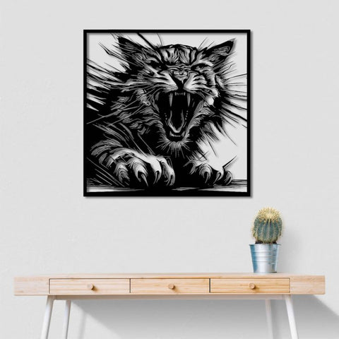 Roaring Tiger Metal Wall Art