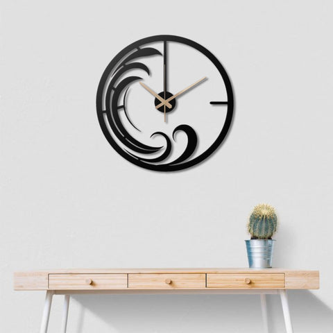 Wave Inspired Metal Wall Clock