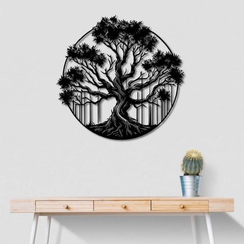 Stunning Circular Tree Metal Wall Art