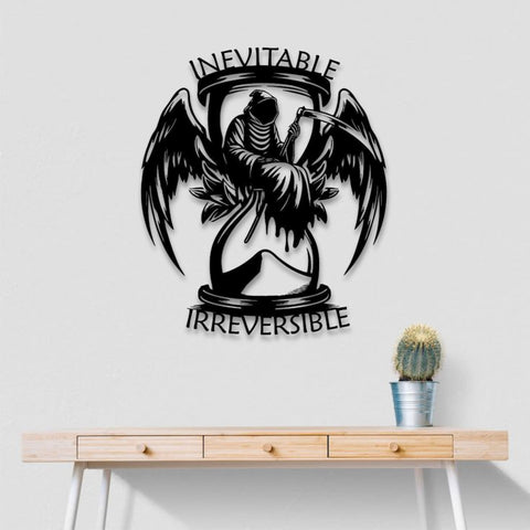 Grim Reaper Hourglass Metal Wall Art